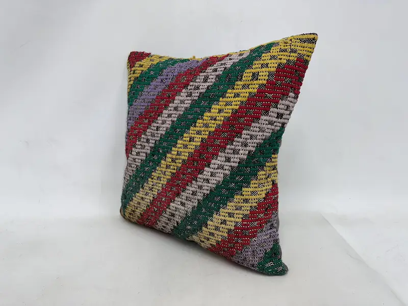 24x24 Green Pillow Sham, Art Deco Pillow Sham, Gift Pillow, Patio Cushion Case, Vintage Pillow, Outdoor Pillow Sham, Pillow, Turkish Kilim Pillow - 4
