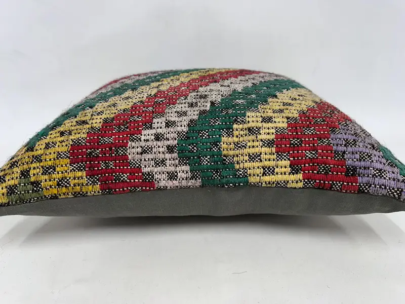 24x24 Green Pillow Sham, Art Deco Pillow Sham, Gift Pillow, Patio Cushion Case, Vintage Pillow, Outdoor Pillow Sham, Pillow, Turkish Kilim Pillow - 5