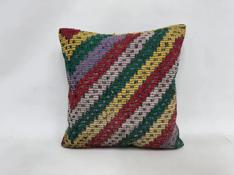 24x24 Green Pillow Sham, Art Deco Pillow Sham, Gift Pillow, Patio Cushion Case, Vintage Pillow, Outdoor Pillow Sham, Pillow, Turkish Kilim Pillow - 1