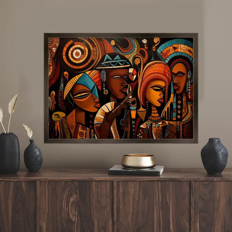 Elegant African Woman Ethnic Design Printed Glass - Modern Elegance