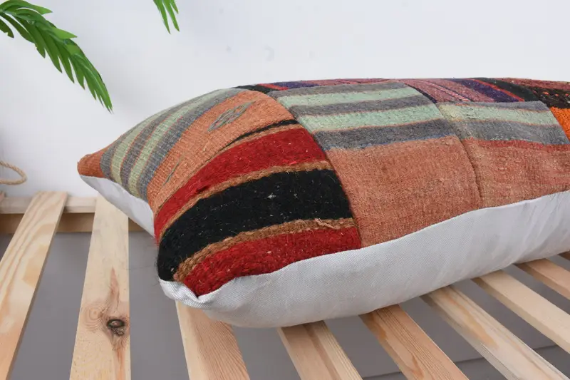 Aztec Cushion Case, Decorative Throw Pillow Cover, Cushion Case, Ethnical Kilim Rug Pillow, Home Decor Pillow, 16x36 Red Cushion Cover, Kilim Pillow - 6