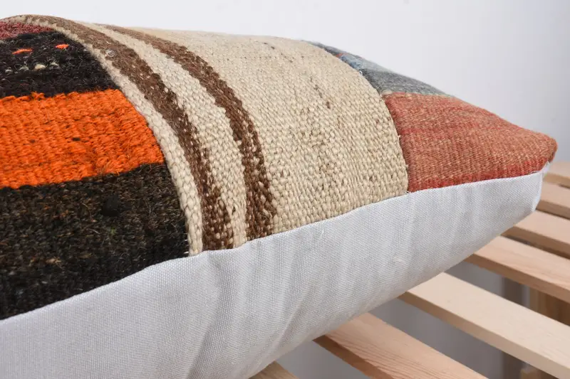 Aztec Cushion Case, Decorative Throw Pillow Cover, Cushion Case, Ethnical Kilim Rug Pillow, Home Decor Pillow, 16x36 Red Cushion Cover, Kilim Pillow - 7