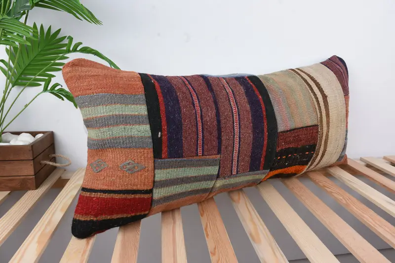 Aztec Cushion Case, Decorative Throw Pillow Cover, Cushion Case, Ethnical Kilim Rug Pillow, Home Decor Pillow, 16x36 Red Cushion Cover, Kilim Pillow - 4