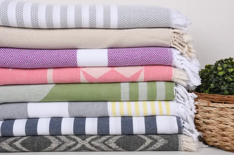 Luxury Turkish Bath Towel, Pool Towels, Quick-Dry Beach Towel, Wedding Gift, Best Friend Gift Ideas, 70x40 Cotton Set of 8 Towel, Turkish bath towel - 2