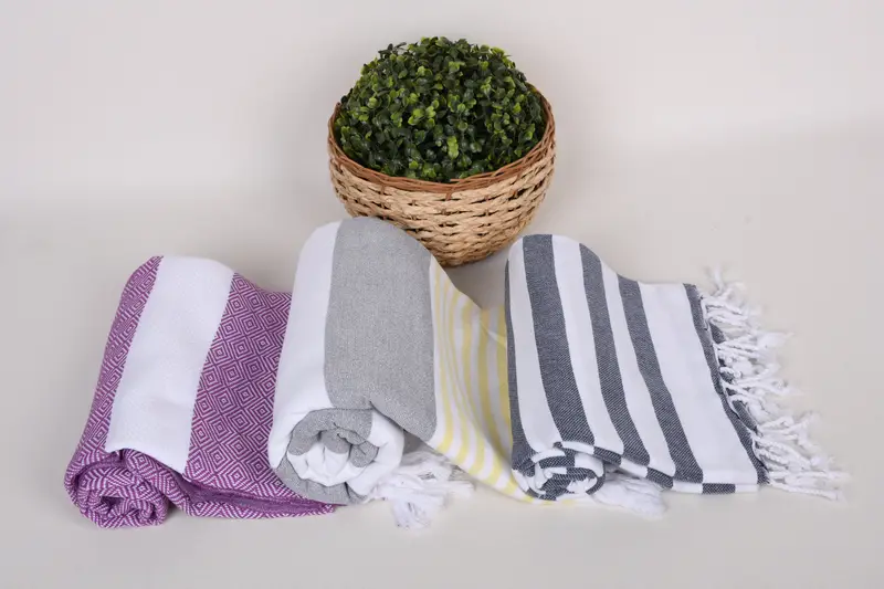 Luxury Turkish Bath Towel, Pool Towels, Quick-Dry Beach Towel, Wedding Gift, Best Friend Gift Ideas, 70x40 Cotton Set of 8 Towel, Turkish bath towel - 8