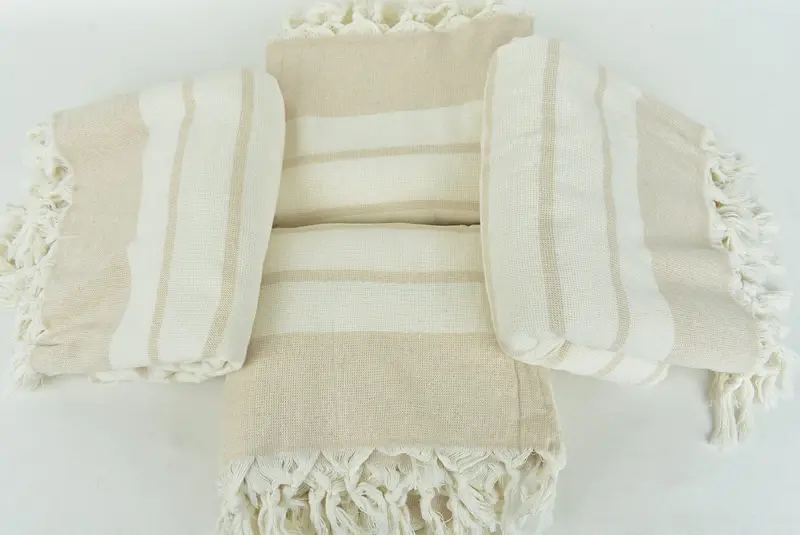Lightweight towel, Gift For Wedding Day, Home Decor Towel, Quick-Dry Beach Towel, Turkish towel, Summer Gift Ideas, 68x39 Cotton Striped Towel - 6