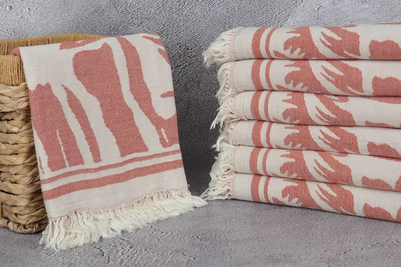 70x40 Cotton Floral Patterned Towel, Organic Cotton Towel, Beach towel, Beach Towel Personalized, Bridal Shower Gift, Xmas Gifts, Hammam towel - 4
