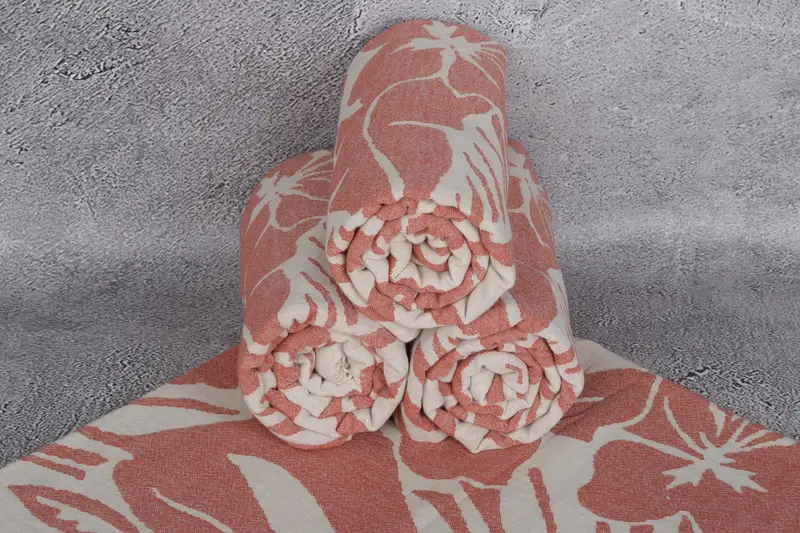 70x40 Cotton Floral Patterned Towel, Organic Cotton Towel, Beach towel, Beach Towel Personalized, Bridal Shower Gift, Xmas Gifts, Hammam towel - 8