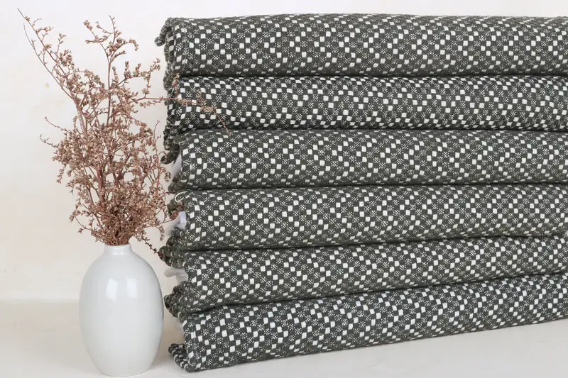 Dunkelgrünes Geschirrtuch aus Baumwolle, individueller Name, 20 x 32 Zoll