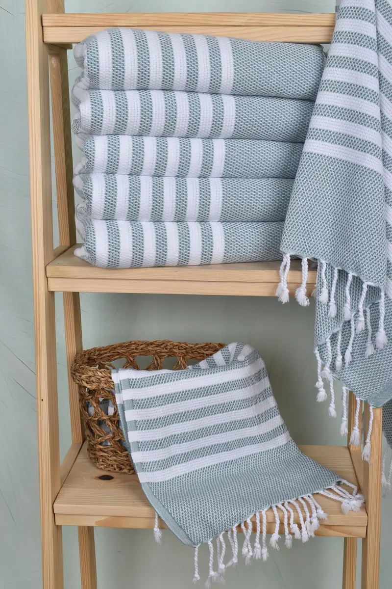 Kitchen Towel, Turkish Hand Towel, 44x24 Cotton Striped Towel, Best Friend Christmas Gift, Monogram Kitchen Towel, Gym Towel, Turkish Towel Monogram - 3