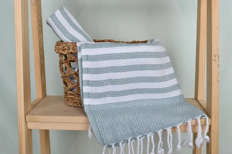 Kitchen Towel, Turkish Hand Towel, 44x24 Cotton Striped Towel, Best Friend Christmas Gift, Monogram Kitchen Towel, Gym Towel, Turkish Towel Monogram - 4