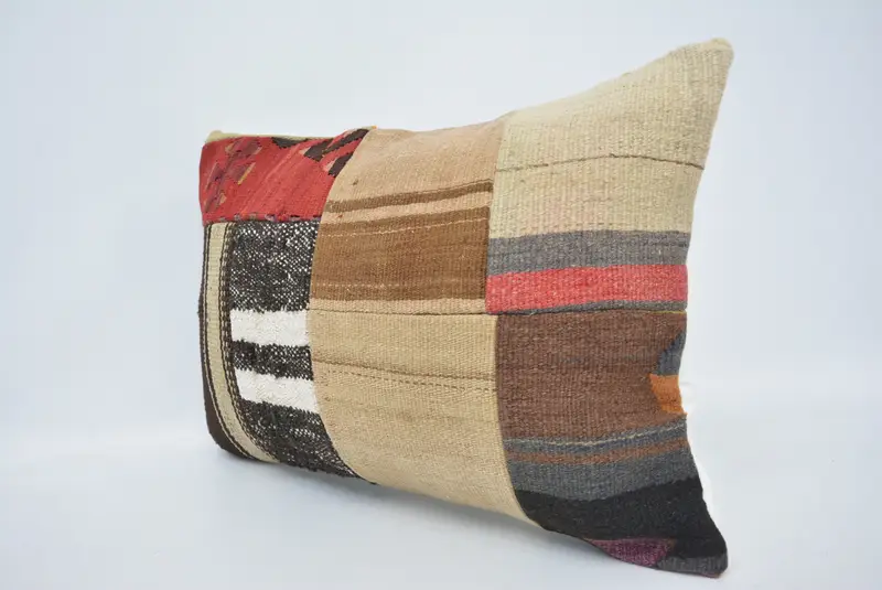 Vintage Cushion, Handmade Kilim Cushion, Pillow for Sofa, Boho Pillow, 16x24 Beige Cushion, Pillow, Turkish Rugs Pillow Case - 4