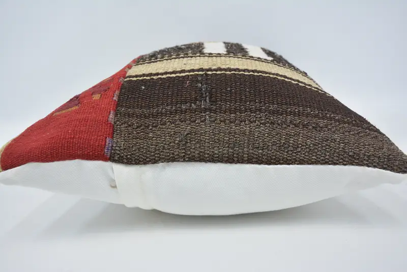 Vintage Cushion, Handmade Kilim Cushion, Pillow for Sofa, Boho Pillow, 16x24 Beige Cushion, Pillow, Turkish Rugs Pillow Case - 5