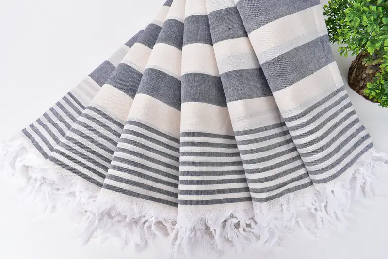 Quick-drying peshtemal towel for poolside, Beach towel, Best Friend Gift Ideas, Cotton towel, Custom Wedding Gift, 68x36 Cotton Striped Towel - 4