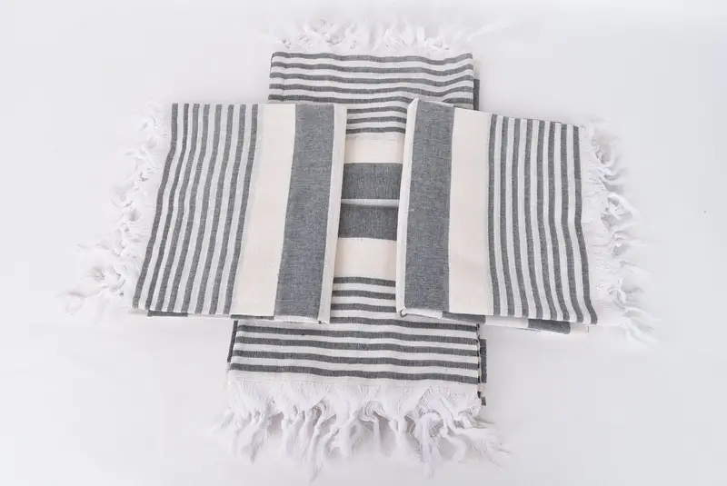 Quick-drying peshtemal towel for poolside, Beach towel, Best Friend Gift Ideas, Cotton towel, Custom Wedding Gift, 68x36 Cotton Striped Towel - 6