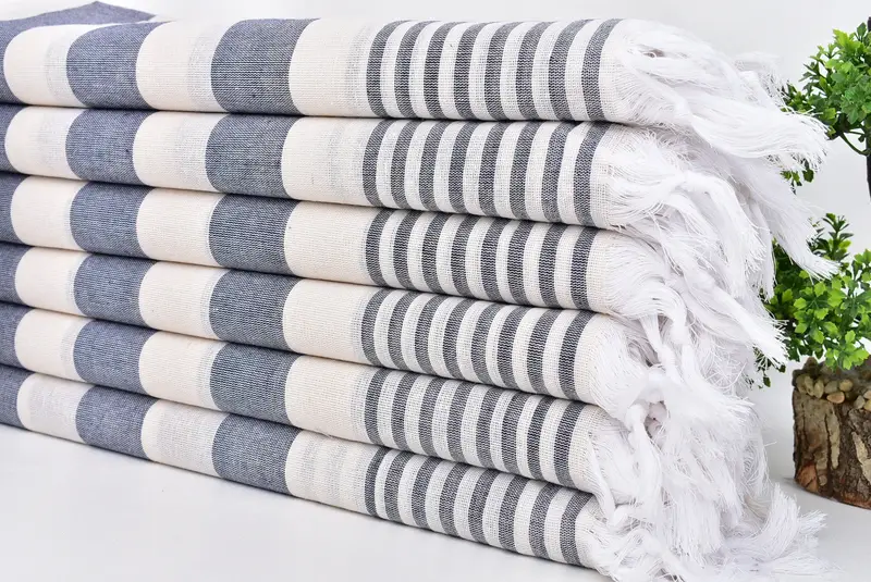 Quick-drying peshtemal towel for poolside, Beach towel, Best Friend Gift Ideas, Cotton towel, Custom Wedding Gift, 68x36 Cotton Striped Towel - 3