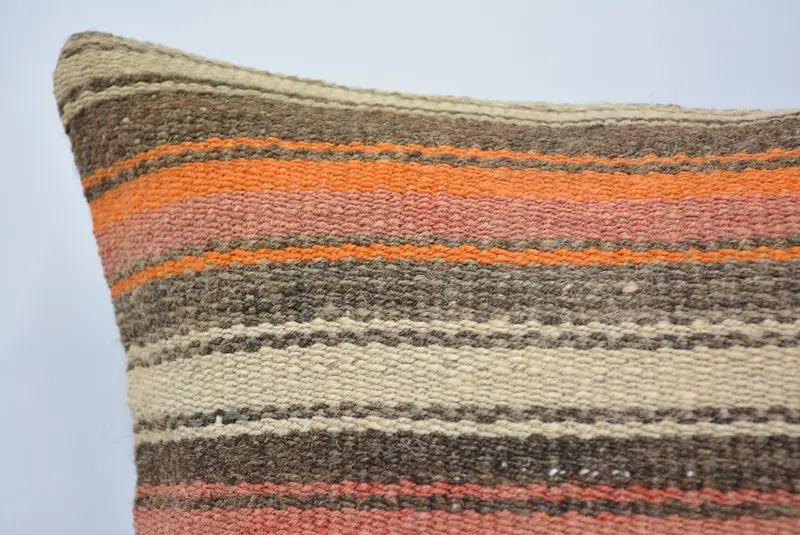 Pillow Sham, Nautical Throw Cushion Case, Nomadic Pillow Case, 16x16 Beige Pillow Cover, Kilim Pillow Cover, Kilim Cushion Sham, Boho Pillow - 2