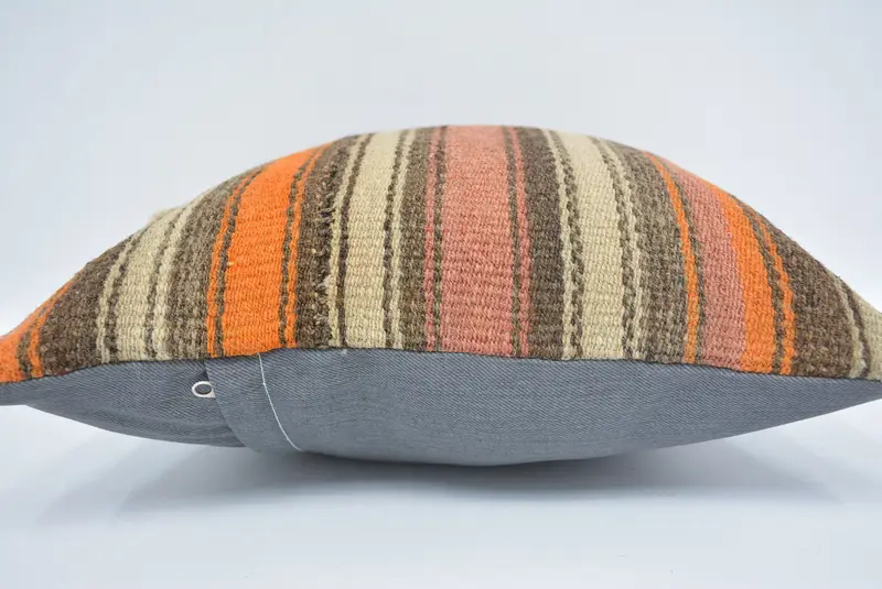 Pillow Sham, Nautical Throw Cushion Case, Nomadic Pillow Case, 16x16 Beige Pillow Cover, Kilim Pillow Cover, Kilim Cushion Sham, Boho Pillow - 5