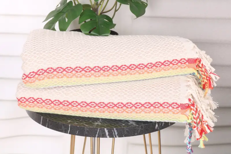 70x40 Cotton Diamond Towel, Towel With Name, Embroidered Towel, Monogram Turkish Towel, Hammam Towel USA, Gift For Best Friend, Bridal Shower Favors - 3