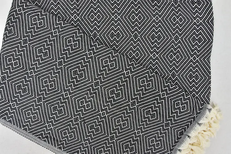 Bridal Shower Gift, Valentine Day Gift For Her, Monogram Blanket, 92x80 Cotton Diamond Towel, Bachelorette Favor, Tablecloth, Shower Curtain - 6