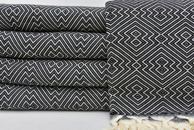 Bridal Shower Gift, Valentine Day Gift For Her, Monogram Blanket, 92x80 Cotton Diamond Towel, Bachelorette Favor, Tablecloth, Shower Curtain - 1