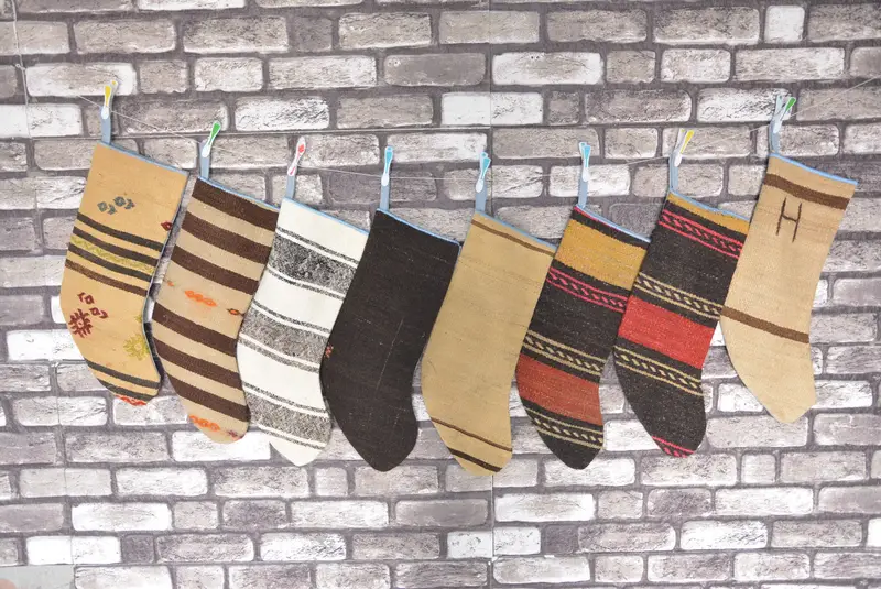 Festive Christmas Ornaments Pattern, 9 Inch Wide Christmas Stocking