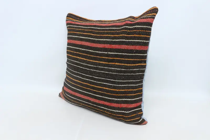 Gift Pillow, Kilim Pillow, 28x28 Brown Cushion, Handmade Rug Seat Pillow Sham, Cushion Case, Art Deco Pillow Cover, Pillow for Couch - 4