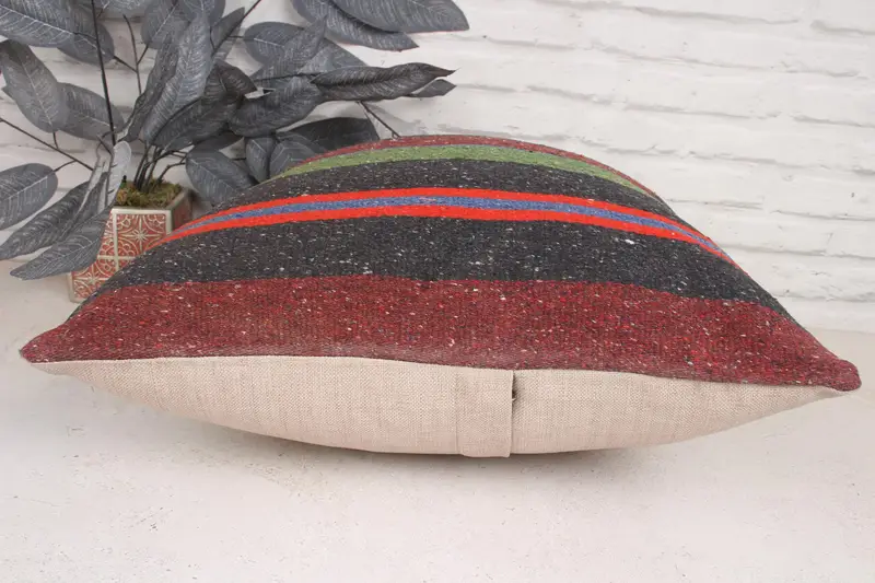 Throw Kilim Pillow, Pillow for Couch, Art Deco Pillow Cover, 20x20 Red Pillow Sham, Designer Throw Pillow Sham, Pillow, Boho Pillow Sham Cover - 5