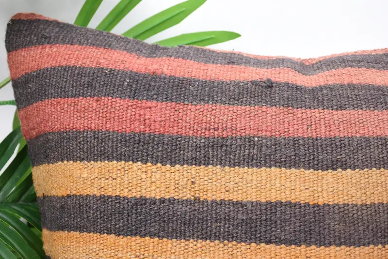 Pastel Pillow Case, Ethnic Throw Cushion Cover, Kilim Cushion Sham, 18x18 Brown Pillow Sham, Boho Pillow Sham Cover, Pillow, Antique Pillows - 2