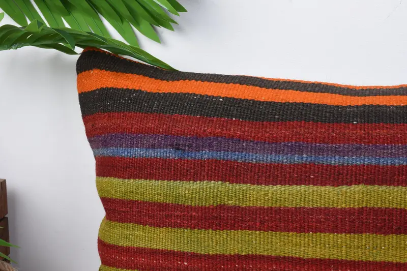 Gift Pillow, Ethnic Pillow Cover Cushion Cover, Pillow for Sofa, Handmade Kilim Cushion, Cushion Case, 12x24 Red Pillow - 2