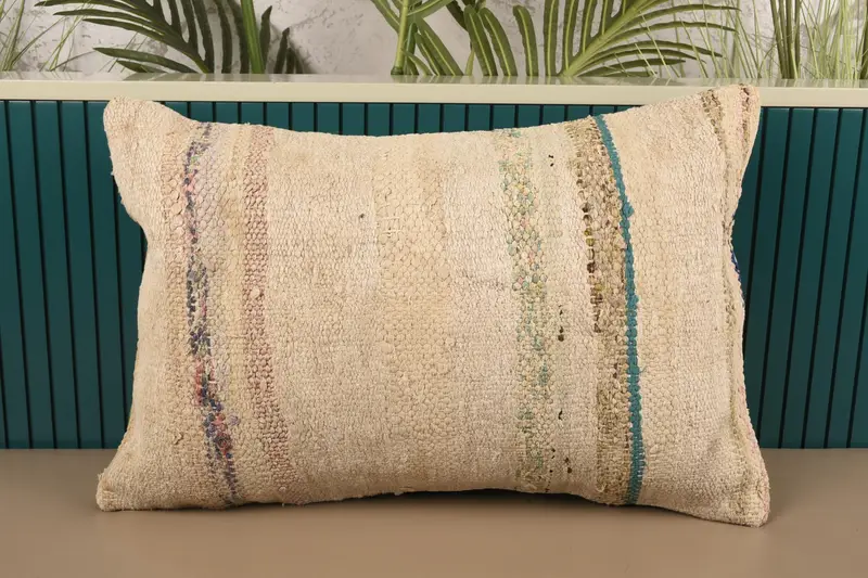 Couch Throw Gift Cushion Cover, Thanksgiving Gift 16x24 inch Striped FloorGreen Pillow Case - 1
