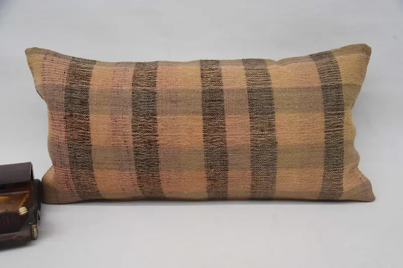 ヴィンテージオレンジクッションカバー、モロッコ 12x24 インチ枕カバー、ありがとうギフトストライプクッションケース - 1