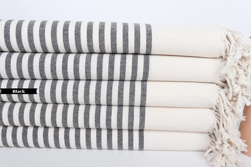 Monogram Turkish Towel, Customized Towels, Personalized Gift, Summer Towel, Absorbent Turkish towel, Organic Beach Towel, 70x40 Cotton Striped Towel - 3