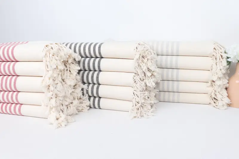 Monogram Turkish Towel, Customized Towels, Personalized Gift, Summer Towel, Absorbent Turkish towel, Organic Beach Towel, 70x40 Cotton Striped Towel - 5
