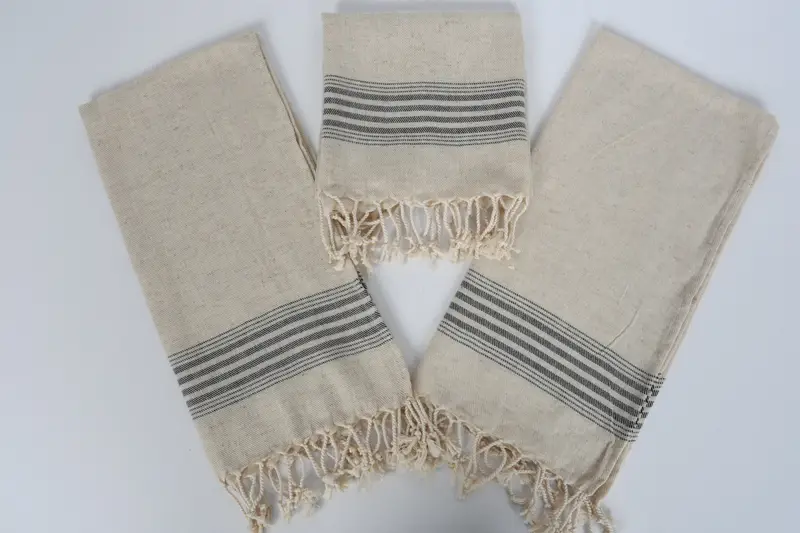 Regalos de Navidad, toalla de dama de honor, favores de boda, regalo para la casa, toalla de baño, toalla de cocina personalizada, regalo de boda, toalla a rayas de lino 36x18 - 6