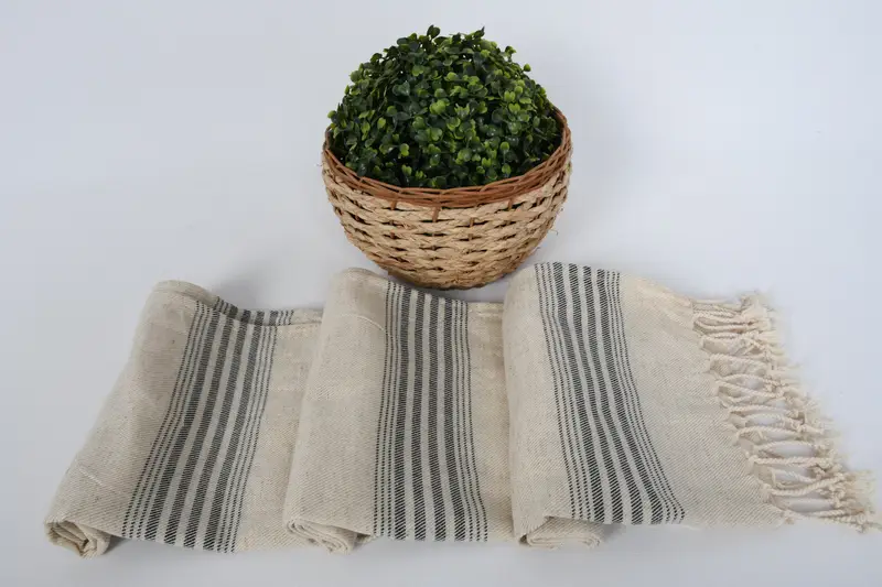 Regalos de Navidad, toalla de dama de honor, favores de boda, regalo para la casa, toalla de baño, toalla de cocina personalizada, regalo de boda, toalla a rayas de lino 36x18 - 8