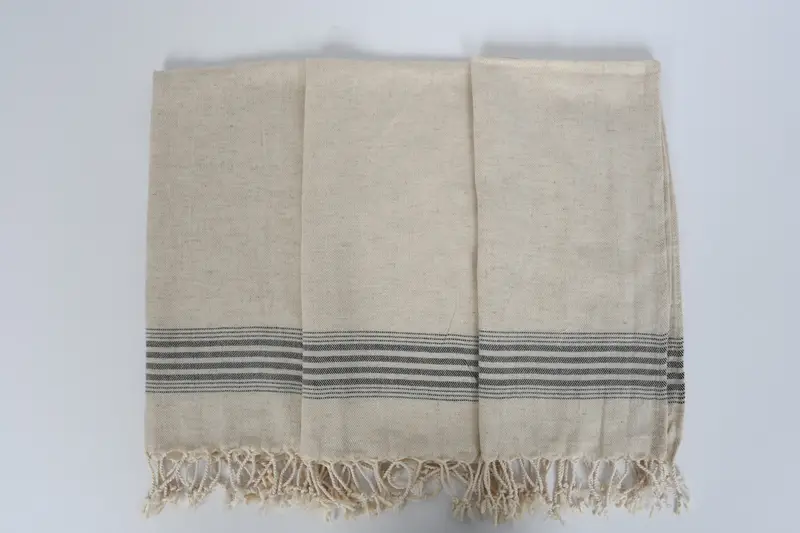 Regalos de Navidad, toalla de dama de honor, favores de boda, regalo para la casa, toalla de baño, toalla de cocina personalizada, regalo de boda, toalla a rayas de lino 36x18 - 7