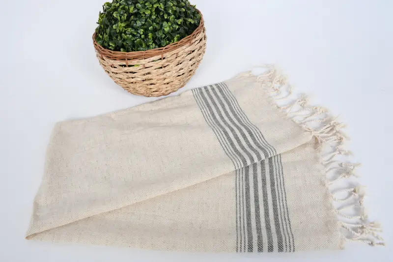 Regalos de Navidad, toalla de dama de honor, favores de boda, regalo para la casa, toalla de baño, toalla de cocina personalizada, regalo de boda, toalla a rayas de lino 36x18 - 4