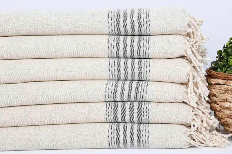 Regalos de Navidad, toalla de dama de honor, favores de boda, regalo para la casa, toalla de baño, toalla de cocina personalizada, regalo de boda, toalla a rayas de lino 36x18 - 2