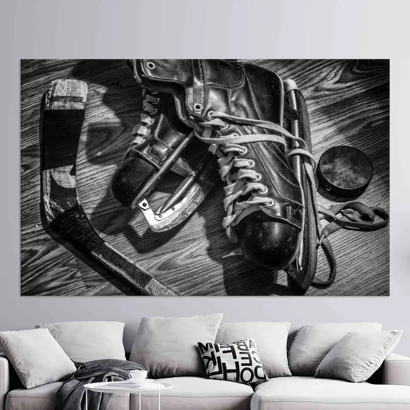 Elegant Hockey Canvas Print: Unique Office Gift for Him