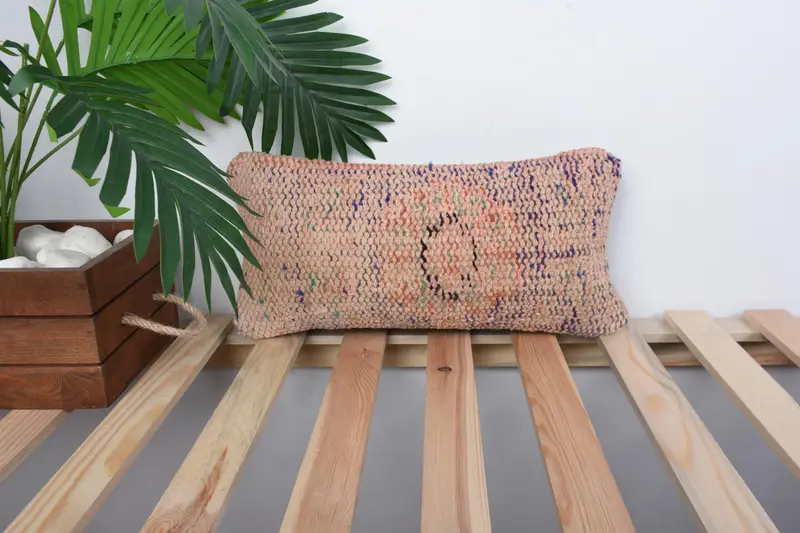 Pillow Case, Boho Pillow Sham Cover, Tapestry Pillow Cover, Gift Pillow, Seat Cushion Case, Pillow for Sofa, 8x16 Blue Pillow Cover - 1