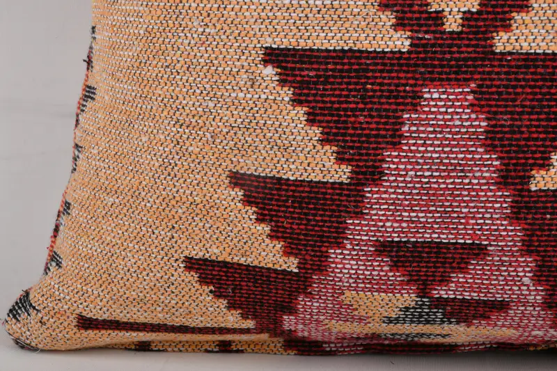 Handmade Kilim Cushion, Chair Cushion, Cotton Pillow, Boho Pillow, Natural Pillow Case, Pillow Case, Gift Pillow, 12x24 Yellow Cushion - 4