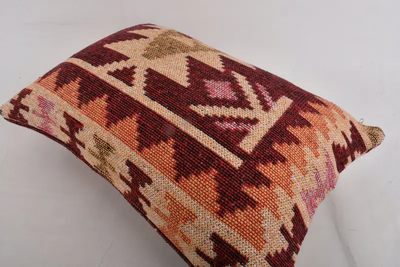 Handmade Kilim Cushion, Chair Cushion, Cotton Pillow, Boho Pillow, Natural Pillow Case, Pillow Case, Gift Pillow, 12x24 Yellow Cushion - 7