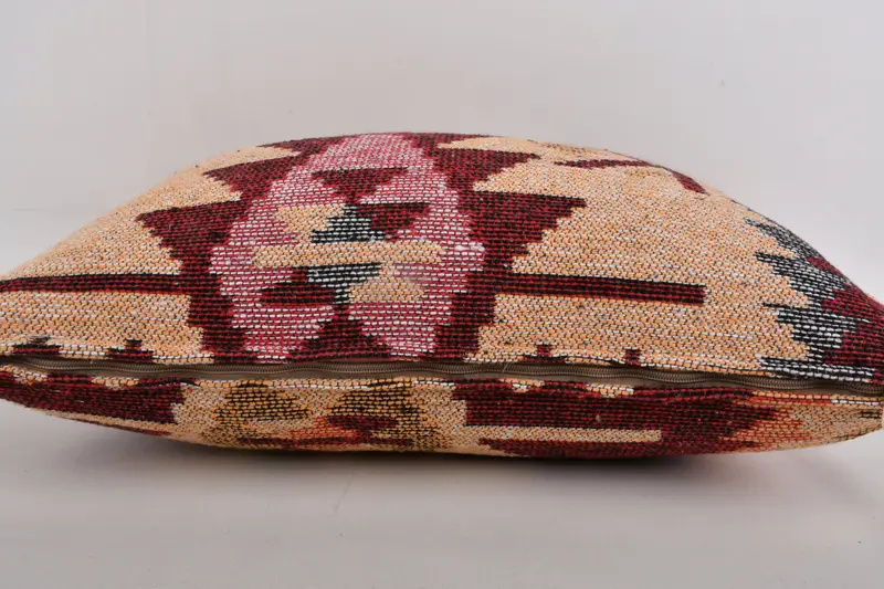 Handmade Kilim Cushion, Chair Cushion, Cotton Pillow, Boho Pillow, Natural Pillow Case, Pillow Case, Gift Pillow, 12x24 Yellow Cushion - 5