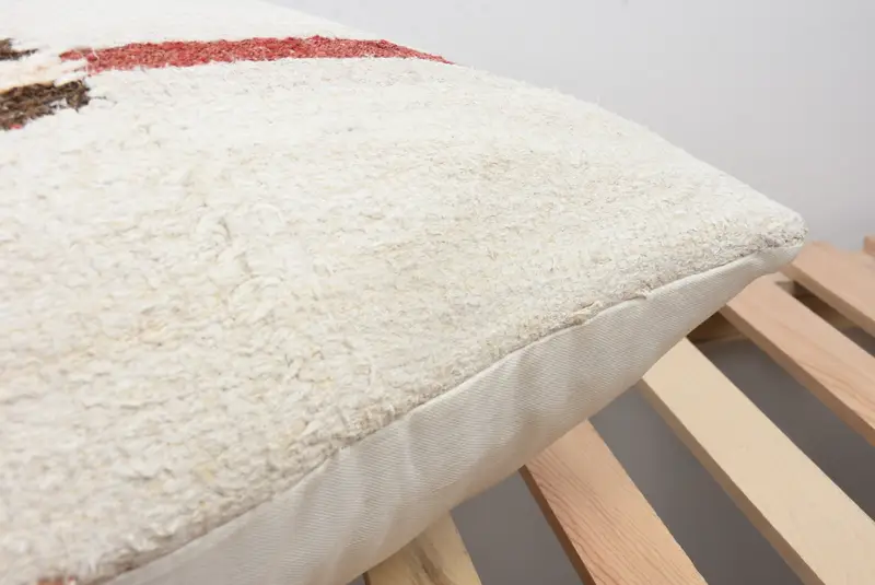 Handwoven Pillow Cover Pillow Sham, Pillow Case, Home Decor Pillow, Turkish Bench Pillow, 24x24 White Cushion, Vintage Kilim Pillow, Pillow for Sofa - 7