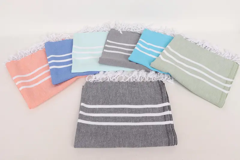 Monogram Kitchen Towel, 40x20 Cotton Striped Towel, Turkish Towel Hand Towel, Monogram Hand Towel, Bachelorette Favor, Gift For Wedding Day - 3