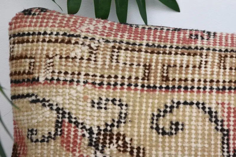 Boho Pillow Sham Cover, Kilim Cushion Sham, Sustainable Cushion Cover, 8x16 Beige Cushion Case, Handmade Kilim Cushion, Cushion Case - 2