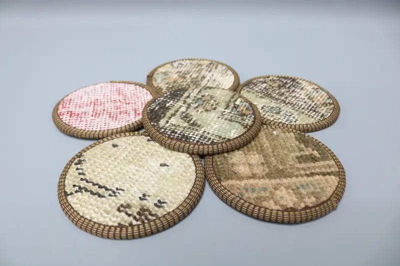 Bohemian Brown & Beige Coaster, Round Bohemian Coaster