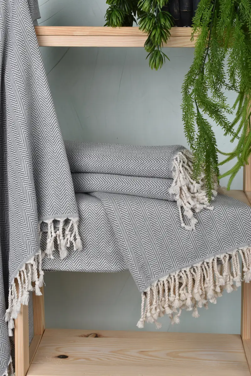 Thin towel, Authentic Turkish hammam peshtemal, Family Gift, Bachelorette Party Gift, Cotton towel, Gym Towel, 70x40 Cotton Herringbone Towel - 6