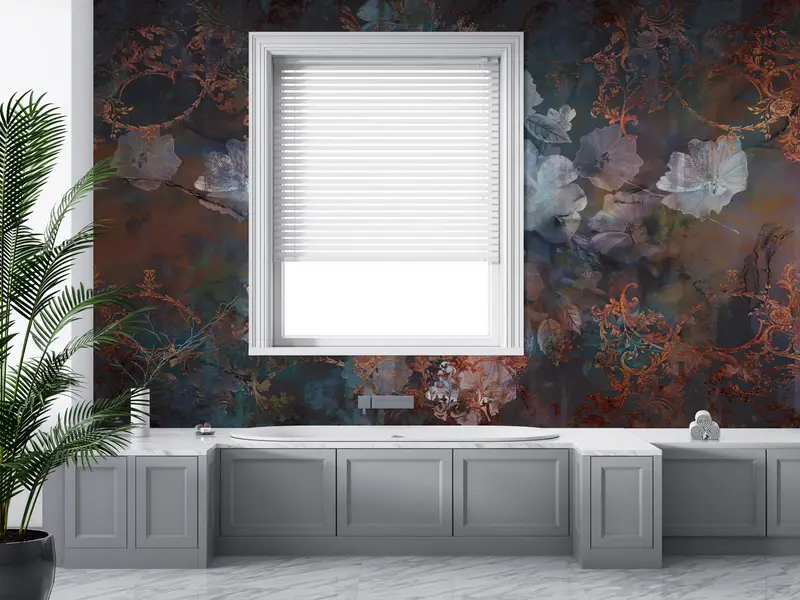 Wall Paper Peel and Stick,Vintage Flowers Painting,3d Wall Paper,Bright Wall Paper,Brown Mural,Vintage Wall Painting, - 5